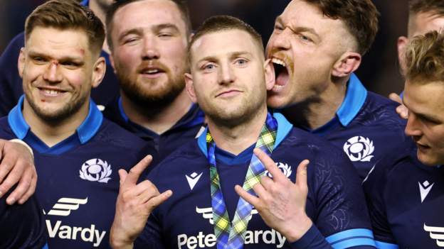 <div>Six Nations: Finn Russell shines in Scotland's record win over Wales</div>