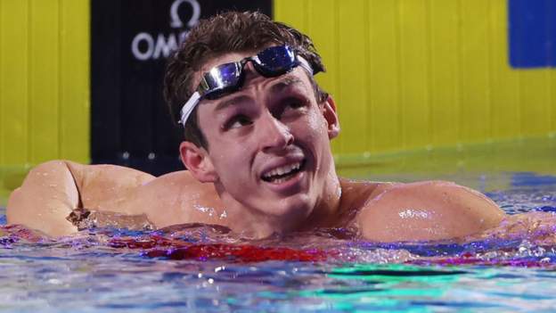 世界游泳錦標賽。本-普羅德在50米自由泳決賽中為英國贏得首金