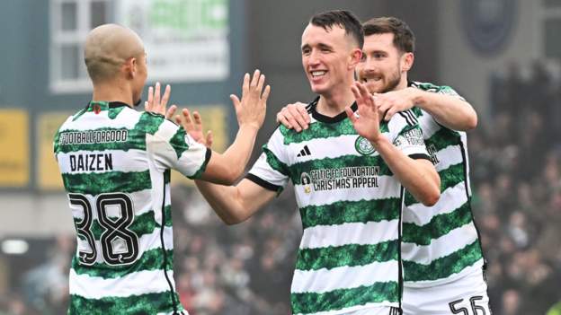 Celtic coast to win over 10-man Ross County