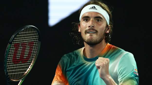 Australian Open: Fourth seed Stefanos Tsitsipas battles to five-set win over Taylor Fritz - BBC Sport