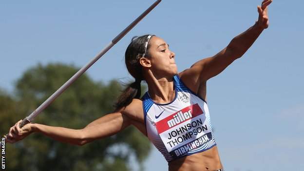 Katarina Johnson-Thompson competes during the Women's Javelin Final