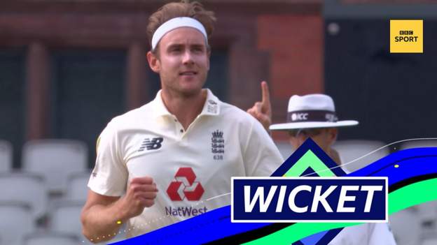 England v West Indies: Broad traps Brooks bang in front of the stumps