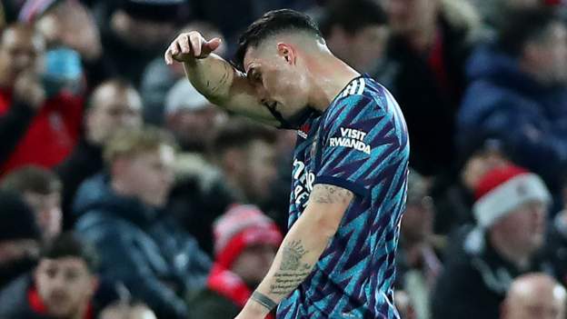 Liverpool 0-0 Arsenal: Hosts frustrated by 10-man Gunners in their Carabao Cup semi-final first leg