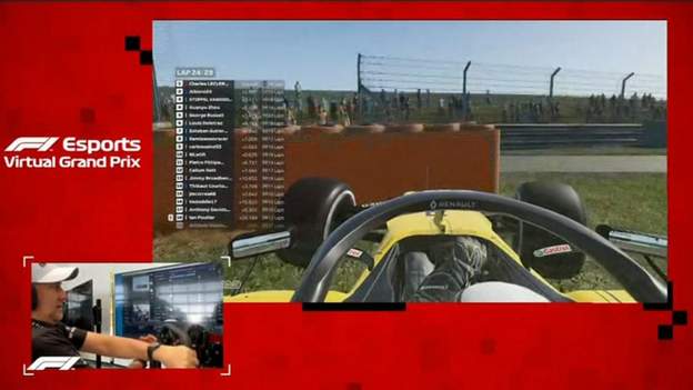 Virtual Formula 1: Ian Poulter crashes while being interviewed thumbnail