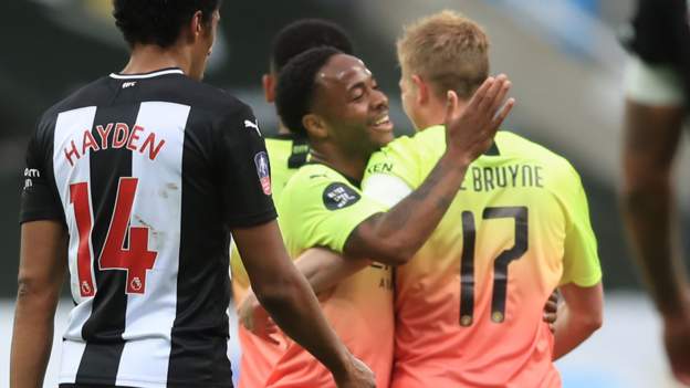 Newcastle United 0 2 Manchester City Raheem Sterling Helps Earn His Side A Semi Final With Arsenal Bbc Sport