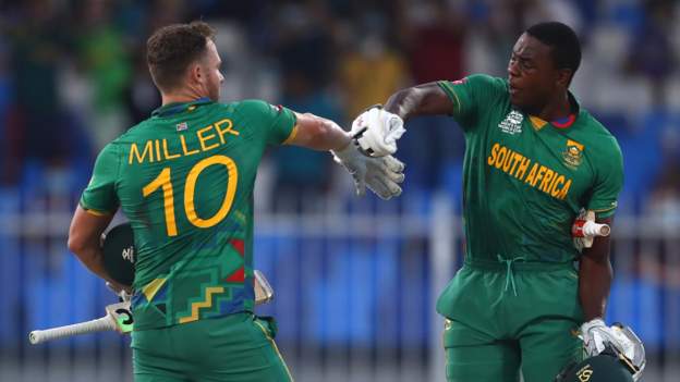 T20 World Cup: South Africa edge frantic four-wicket win over Sri Lanka