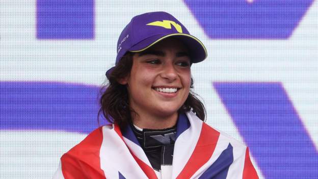 Jamie Chadwick Holds British Grand Prix Editorial Stock Photo - Stock Image