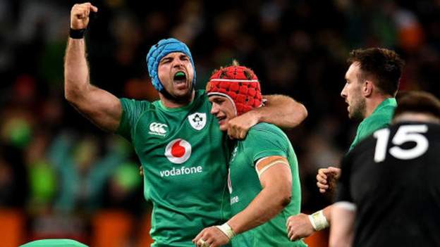 Ireland claim historic win over 14-man New Zealand