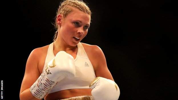 British boxer Shannon Courtenay during her fifth professional fight