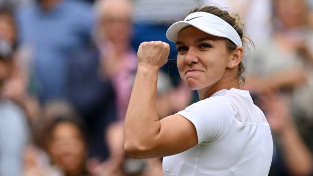 Wimbledon: Simona Halep beats Amanda Anisimova to reach semi-finals