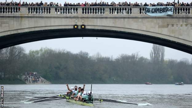 Cambridge boat during Boat Race