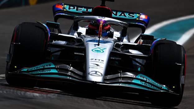 Miami Grand Prix: George Russell fastest for Mercedes as Max Verstappen struggle..