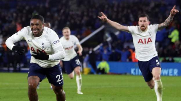 Leicester 2-3 Tottenham: Steven Bergwijn scores twice in injury time to give Spurs dramatic win - BBC Sport