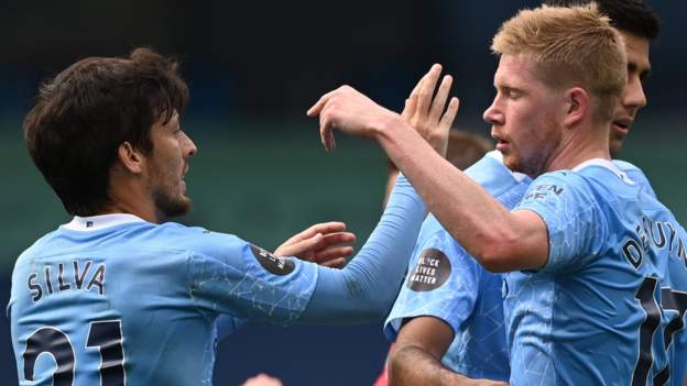 De Bruyne stars as Man City thrash Norwich - BBC Sport