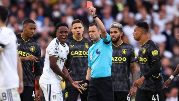 Leeds United 0-0 Aston Villa: Luis Sinisterra sent off for hosts in goalless draw
