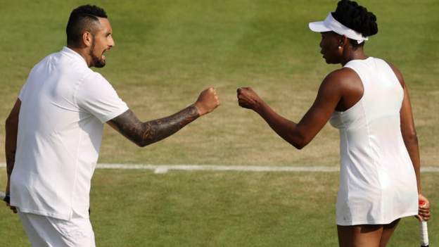 Wimbledon 2021: Nick Kyrgios and Venus Williams win on mixed doubles debut