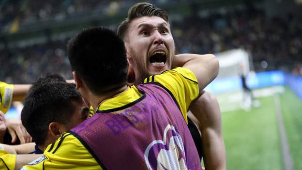 Kazakhstan 3-2 Denmark: Hosts fight back from two goals down to stun