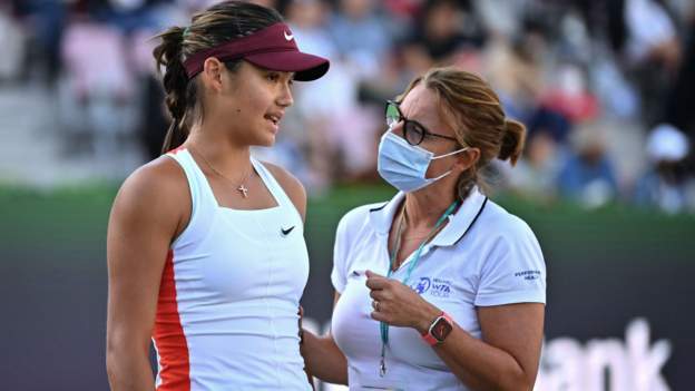 Emma Raducanu retires from Korea Open semi-final against Jelena Ostapenko with injury