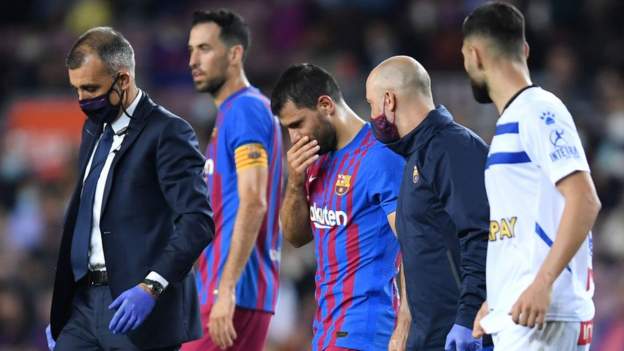 Barcelona 1-1 Alaves: Sergio Aguero taken to hospital as hosts draw first match ..
