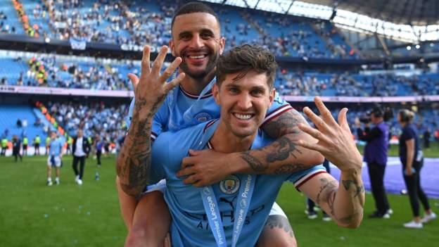 <div>Manchester City: Kyle Walker says Premier League champions 'are not finished' as they target Treble</div>