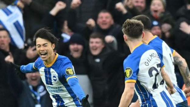 <div>Brighton & Hove Albion 2-1 Liverpool: Kaoru Mitoma injury-time goal sends FA Cup holders out</div>