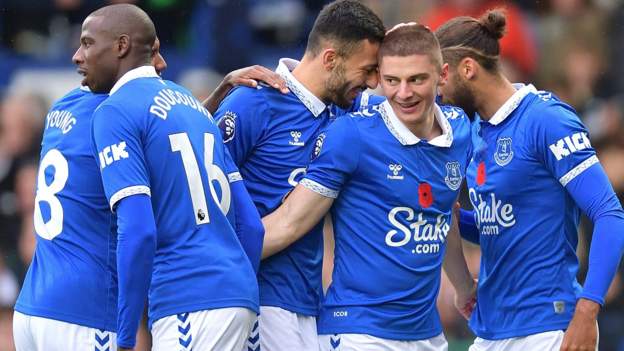 Everton 1-1 Brighton: Vitaly Mykolenko scores and Ashley Young nets own goal
