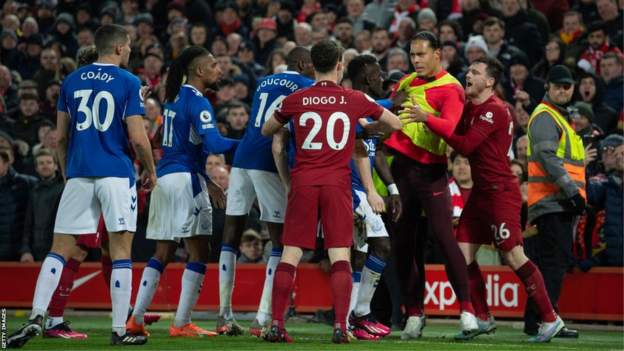 <div>Liverpool and Everton charged over 'mass confrontation' in Merseyside derby</div>
