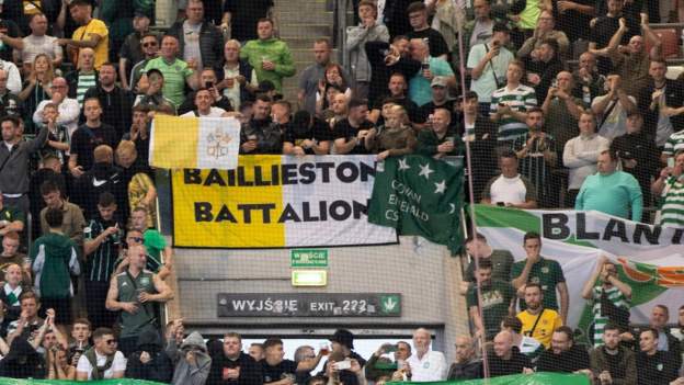 Celtic face Uefa charge for Royal Family banner but Rangers avoid national anthe..