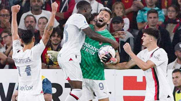 Genoa 0-1 AC Milan: Serie A leaders win with striker Olivier Giroud playing in goal