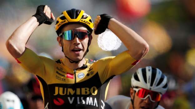 Yates retains yellow jersey as Van Aert wins stage seven of Tour