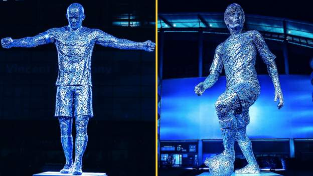 Man City unveil Vincent Kompany &amp; David Silva statues