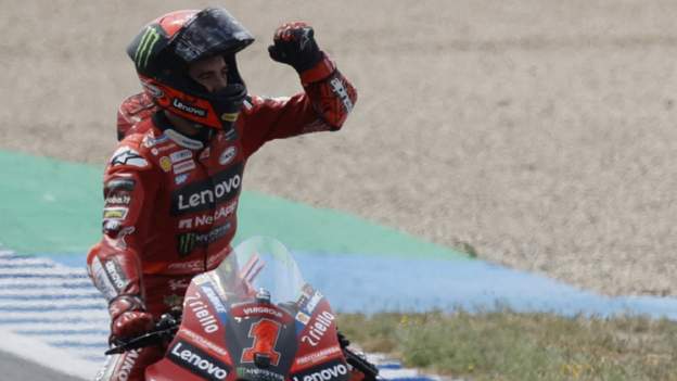 MotoGP: Defending champion Francesco Bagnaia wins in Spain to top standings