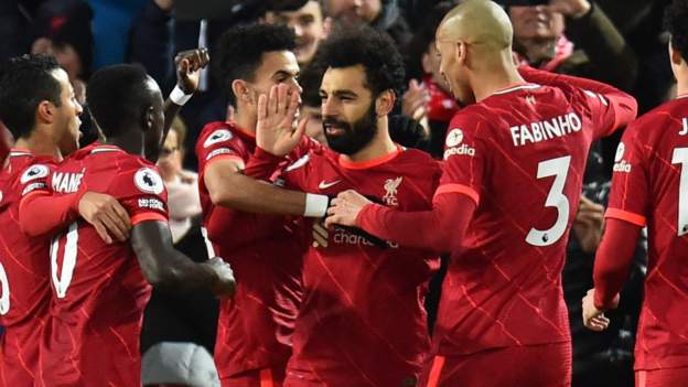 Liverpool 6-0 Leeds United: Mohamed Salah scores two penalties as Reds cruise