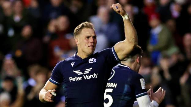 Van der Merwe hat-trick sinks England at Murrayfield