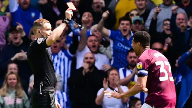Sheffield Wednesday 1-0 Derby County: Curtis Davies sent off as Rams miss out on League One play-offs