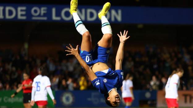 Chelsea 8-0 Vllaznia: Sam Kerr scores four as Chelsea sit top of group