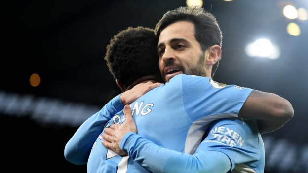 Man City 6-3 Leicester: Premier League leaders win thriller to move six points clear