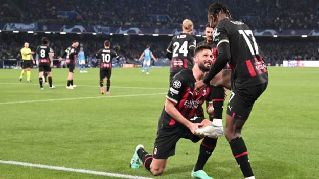 <div>Napoli 1-1 AC Milan (1-2 agg): Olivier Giroud's goal sends Milan into Champions League semis</div>