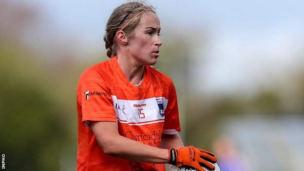 Marian McGuinness in action for Armagh ladies in 2018