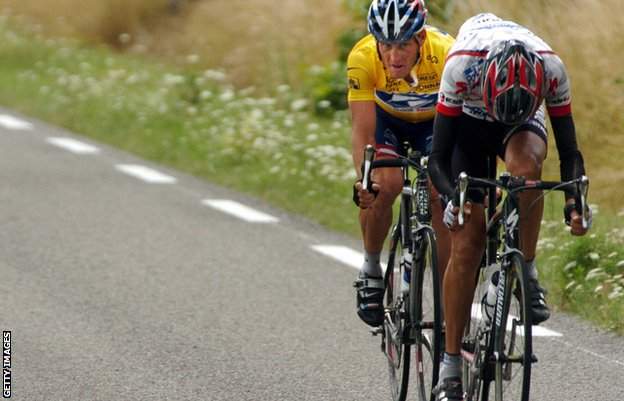 Lance Armstrong and Filippo Simeoni