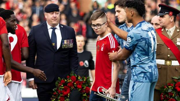 Nottingham Forest: Young fan visits training ground after Last Post performance