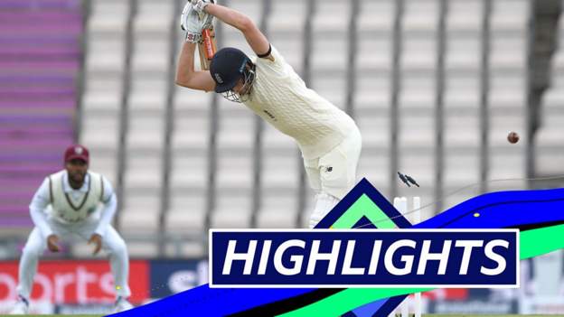 England v West Indies highlights: England battle on rain-affected first day