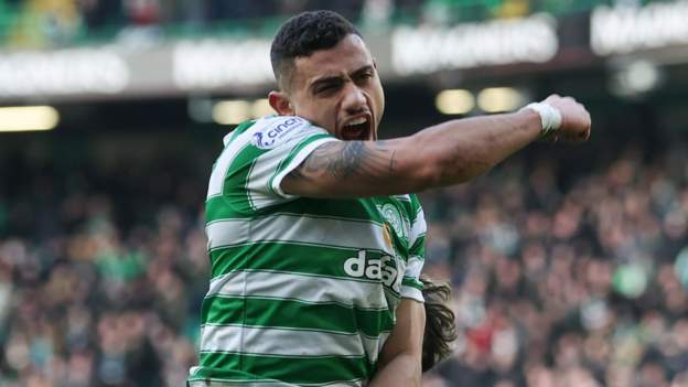 Celtic 3-2 Dundee: Giorgos Giakoumakis hat-trick sends hosts three points clear