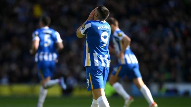 Brighton 0-0 Norwich: Neal Maupay penalty miss costs hosts