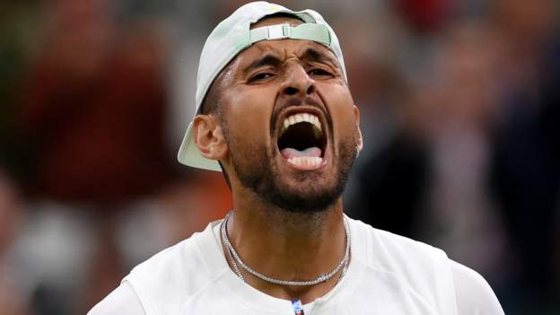 Wimbledon: Nick Kyrgios fights back to beat Stefanos Tsitsipas in heated third-round match