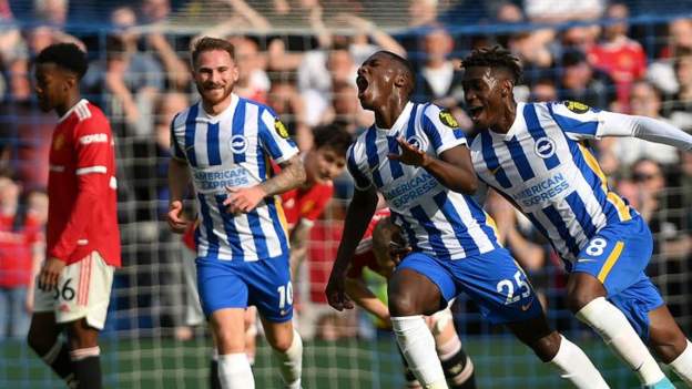 Brighton 4-0 Manchester United: Big defeat ends United's Champions League hopes