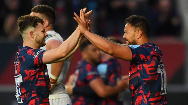 <div>Premiership: Bristol Bears 40-33 Exeter Chiefs - Chiefs' play-off hopes hit after defeat by Bears</div>