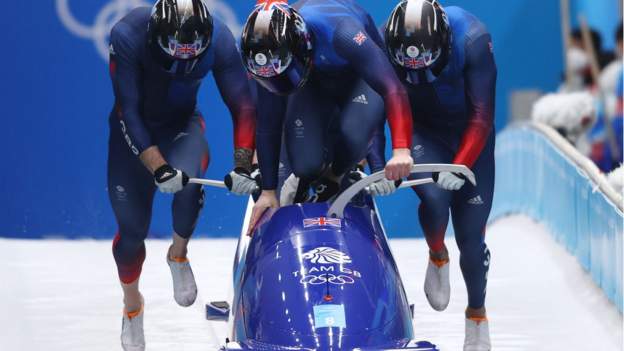 Winter Olympics: Team GB miss out on medal in four-man bobsleigh