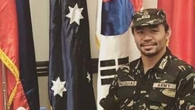 Manny Pacquiao: Boxer becomes a colonel in the Philippines army - BBC Sport