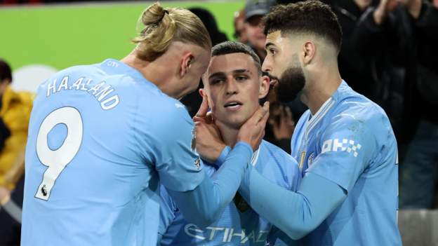Foden hat-trick at Brentford lifts Man City second